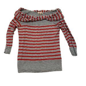 Bordeaux Women's Striped Long Sleeve Blouse Multicolor Size XS